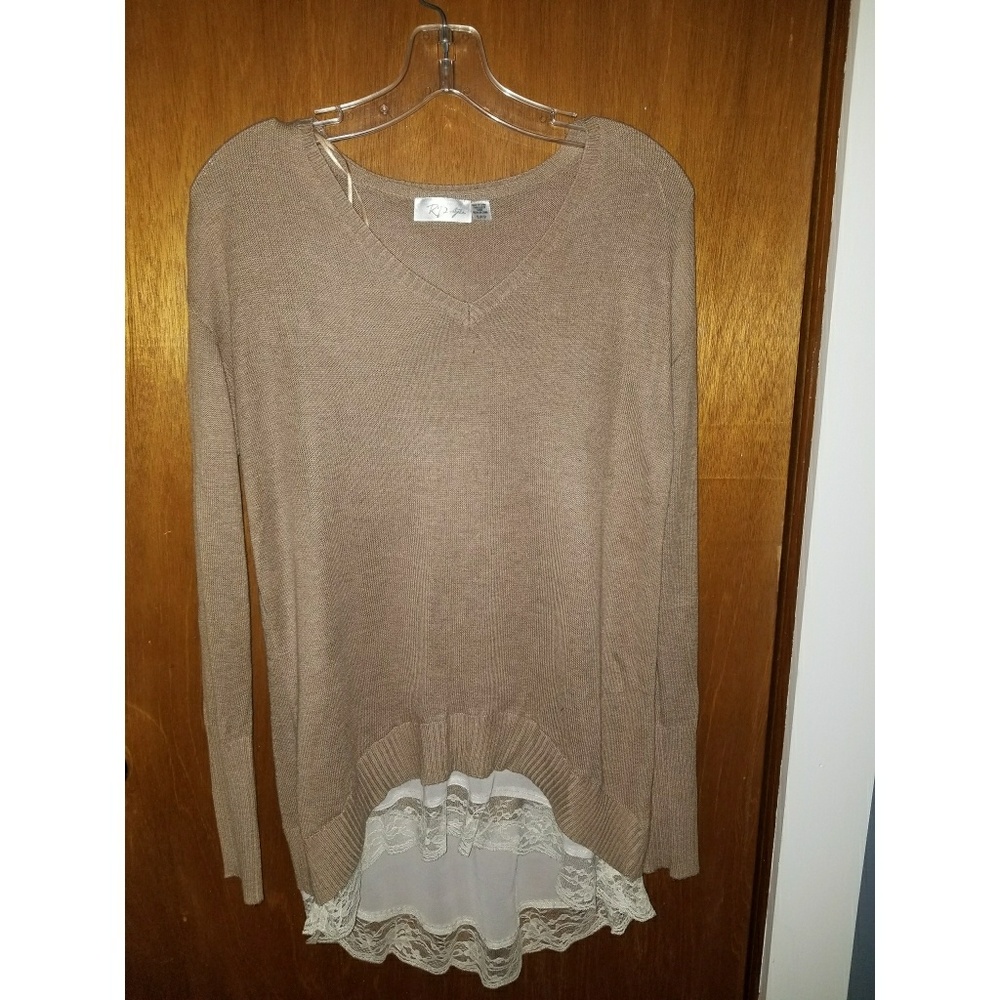Lulu's Small High-Low Brown Sweater - Picture 3 of 4